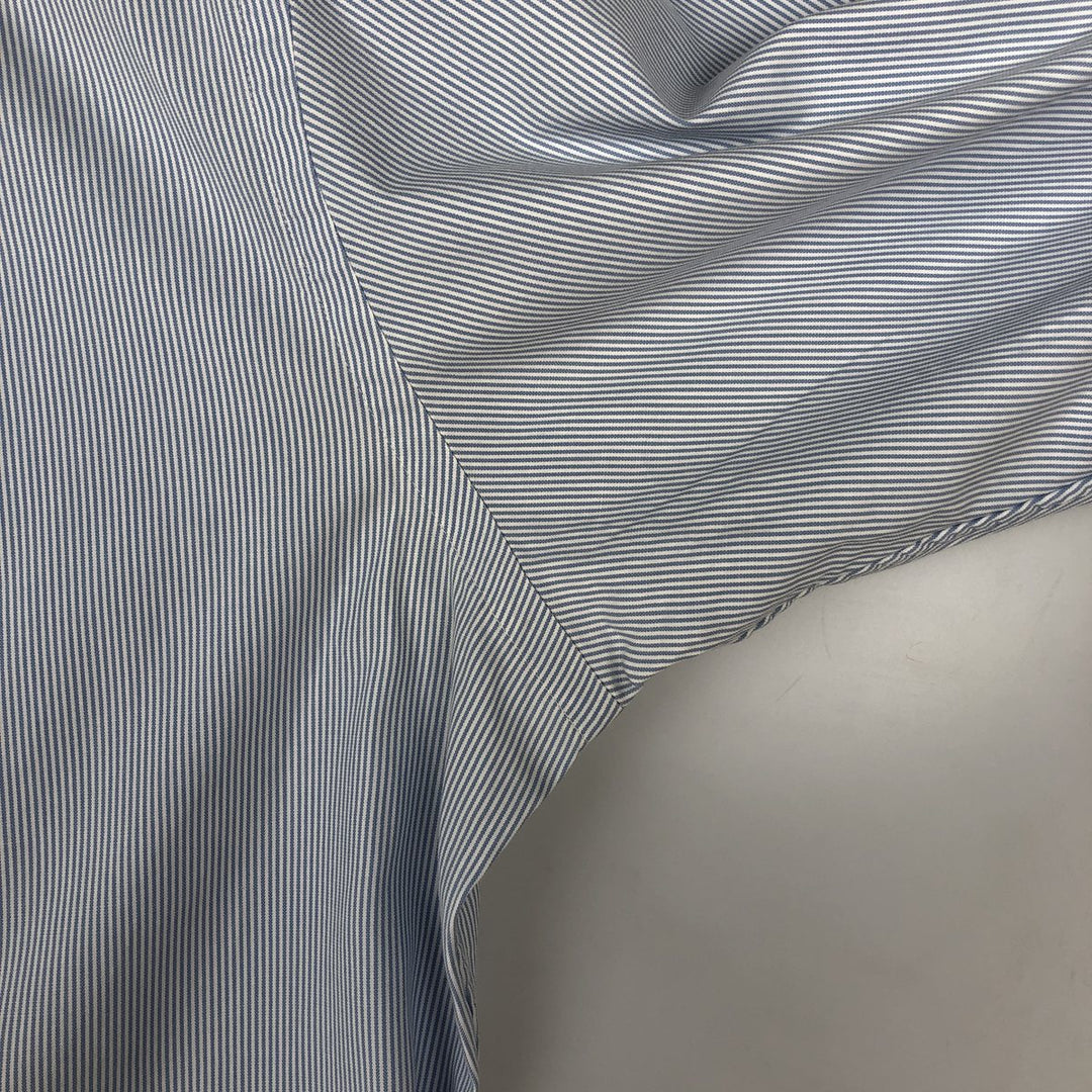 Ralph Lauren long sleeve button down striped shirt, men's XL size cotton Blue type light blue Vintage Second Hand