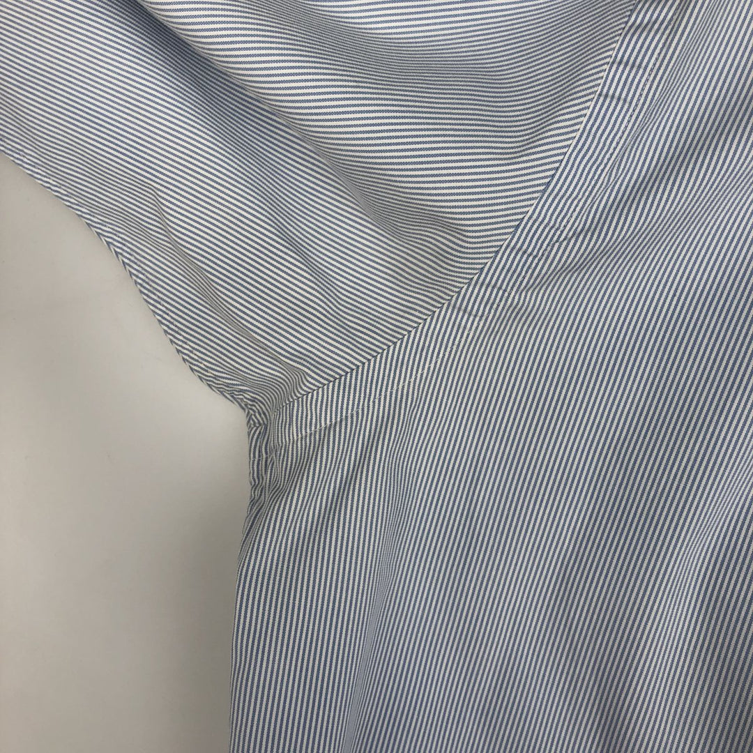 Ralph Lauren long sleeve button down striped shirt, men's XL size cotton Blue type light blue Vintage Second Hand