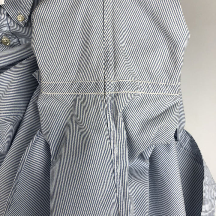 Ralph Lauren long sleeve button down striped shirt, men's XL size cotton Blue type light blue Vintage Second Hand