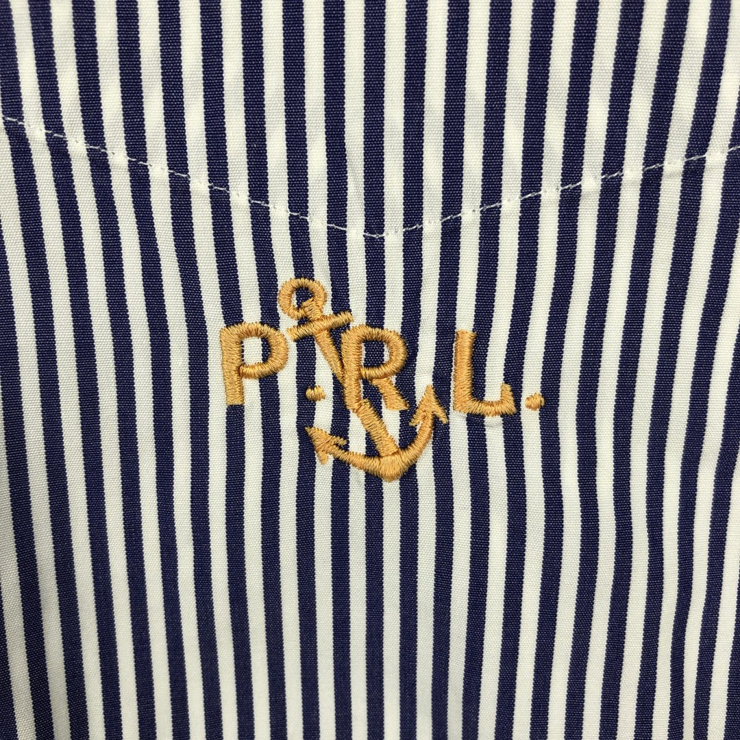Ralph Lauren POLO by Ralph Lauren ELLIOTT Long-Sleeve Cotton Stripe Shirt, Men's Size XL (approx.) cotton white type Vintage Second Hand