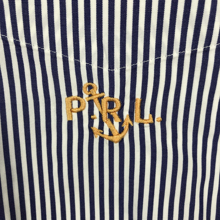 Ralph Lauren POLO by Ralph Lauren ELLIOTT Long-Sleeve Cotton Stripe Shirt, Men's Size XL (approx.) cotton white type Vintage Second Hand