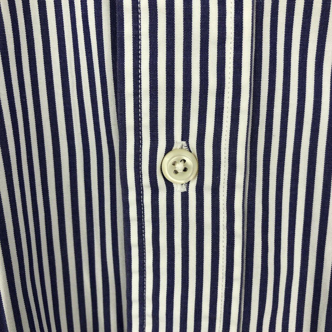 Ralph Lauren POLO by Ralph Lauren ELLIOTT Long-Sleeve Cotton Stripe Shirt, Men's Size XL (approx.) cotton white type Vintage Second Hand