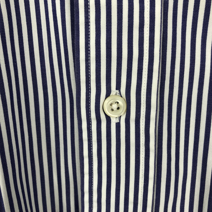 Ralph Lauren POLO by Ralph Lauren ELLIOTT Long-Sleeve Cotton Stripe Shirt, Men's Size XL (approx.) cotton white type Vintage Second Hand