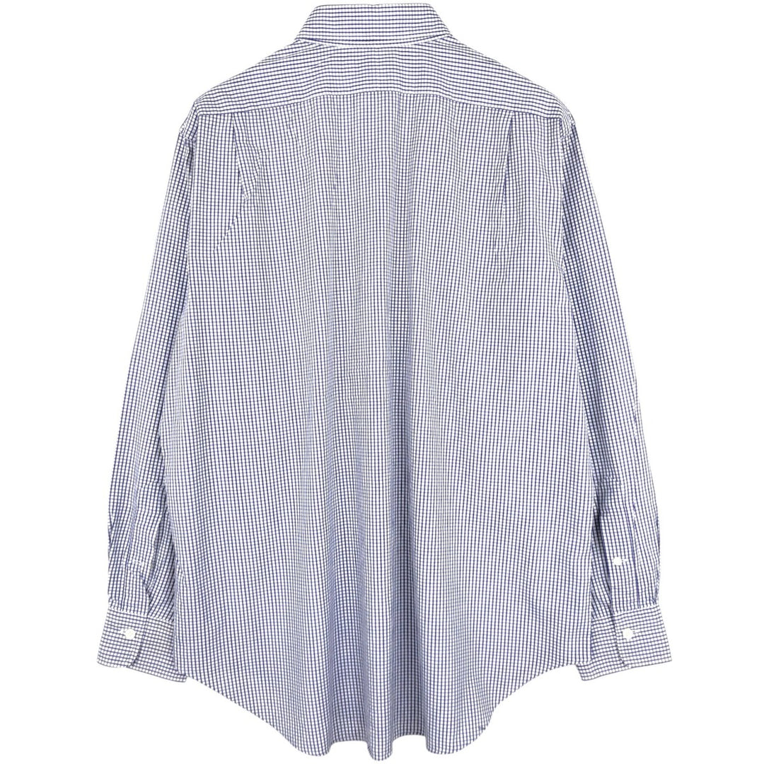 Ralph Lauren POLO by Ralph Lauren Philip Long-Sleeve Cotton Check Shirt, Men's Size XL (approx.) cotton blue type Vintage Second Hand