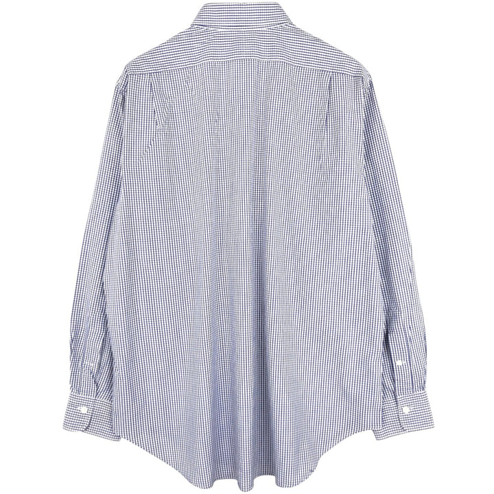Ralph Lauren POLO by Ralph Lauren Philip Long-Sleeve Cotton Check Shirt, Men's Size XL (approx.) cotton blue type Vintage Second Hand