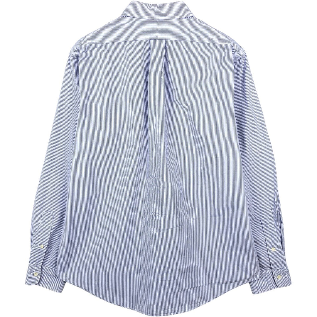 Ralph Lauren CUSTOM FIT long sleeve button down striped shirt men's size L cotton blue type Vintage Second Hand