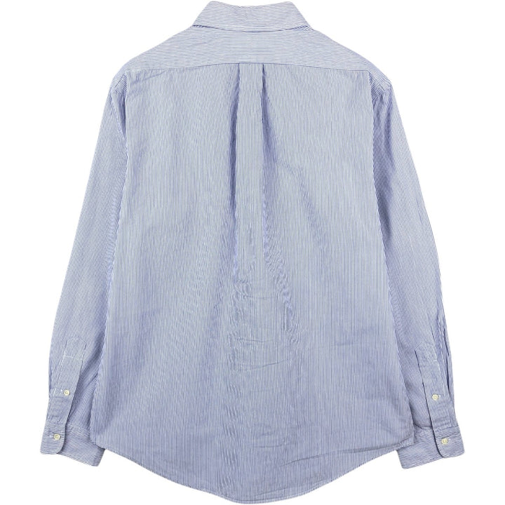 Ralph Lauren CUSTOM FIT long sleeve button down striped shirt men's size L cotton blue type Vintage Second Hand