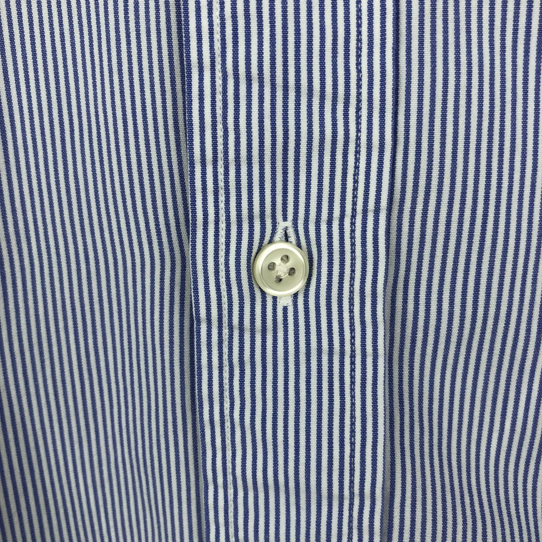 Ralph Lauren CUSTOM FIT long sleeve button down striped shirt men's size L cotton blue type Vintage Second Hand