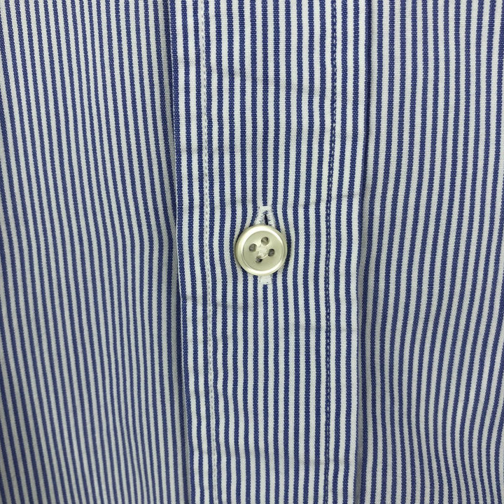 Ralph Lauren CUSTOM FIT long sleeve button down striped shirt men's size L cotton blue type Vintage Second Hand
