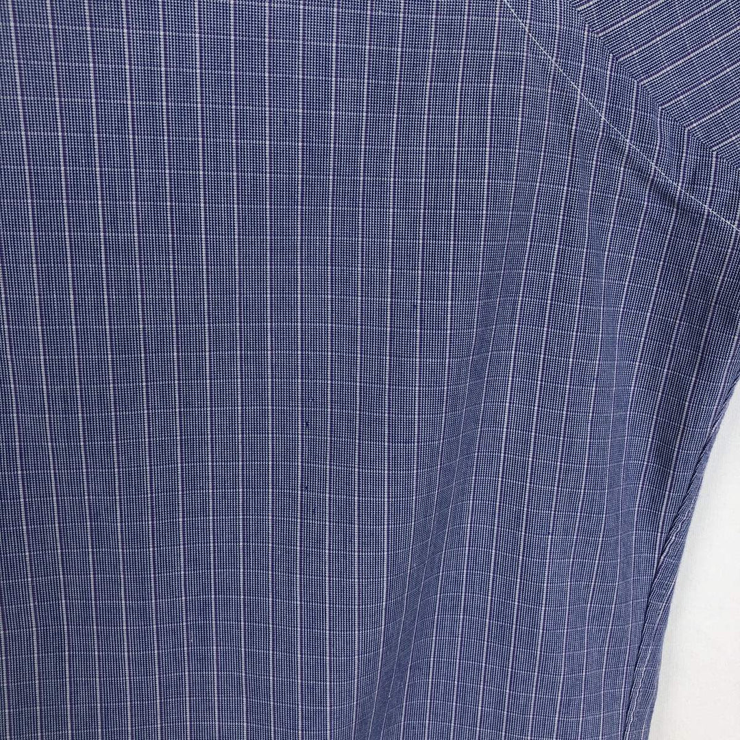 Ralph Lauren YARMOUTH Long-Sleeve Button-Down Check Shirt, Men's Size L (Equivalent), Lightweight cotton Purple type blue-purple Vintage Second Hand