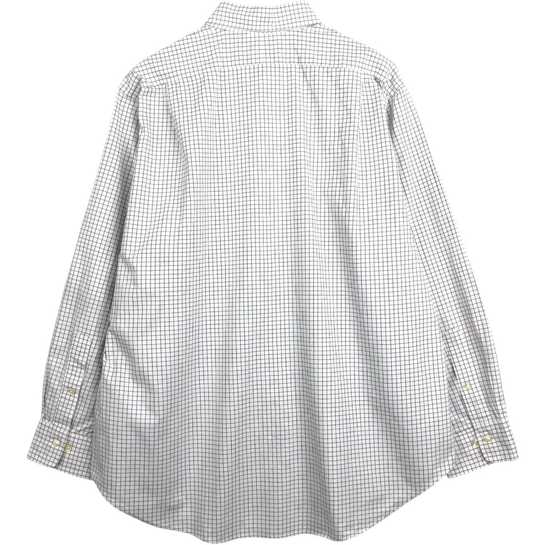 Ralph Lauren POLO by Ralph Lauren REGENT CLASSIC FIT Wide Collar Long Sleeve Check Shirt (Men's XL equivalent) cotton white type Vintage Second Hand