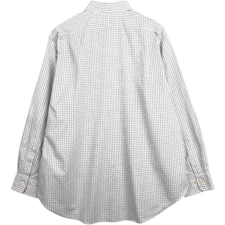 Ralph Lauren POLO by Ralph Lauren REGENT CLASSIC FIT Wide Collar Long Sleeve Check Shirt (Men's XL equivalent) cotton white type Vintage Second Hand