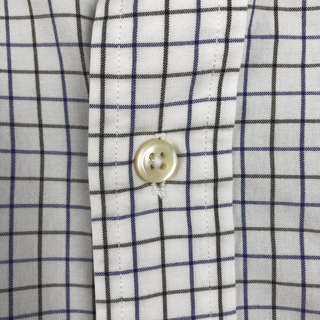 Ralph Lauren POLO by Ralph Lauren REGENT CLASSIC FIT Wide Collar Long Sleeve Check Shirt (Men's XL equivalent) cotton white type Vintage Second Hand