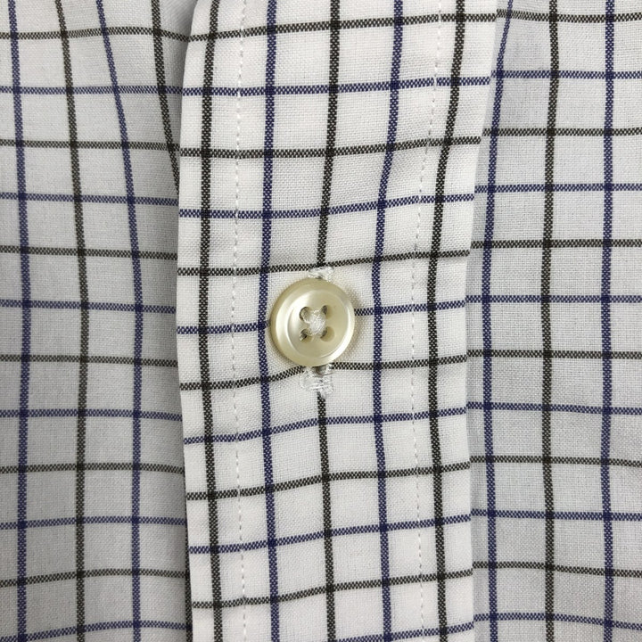 Ralph Lauren POLO by Ralph Lauren REGENT CLASSIC FIT Wide Collar Long Sleeve Check Shirt (Men's XL equivalent) cotton white type Vintage Second Hand