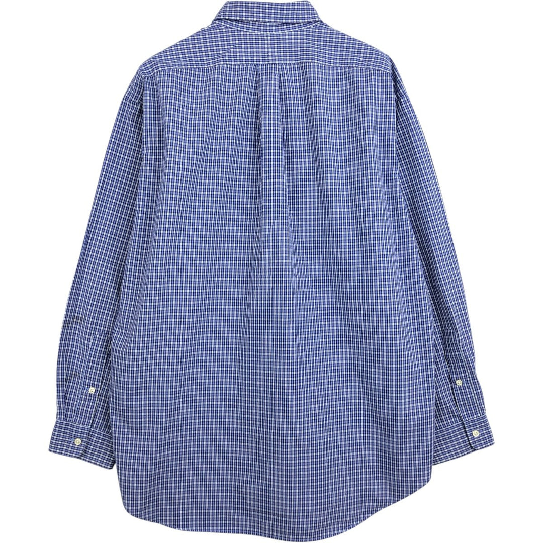 Ralph Lauren BLAKE long sleeve button down check shirt, men's size L cotton blue type Vintage Second Hand