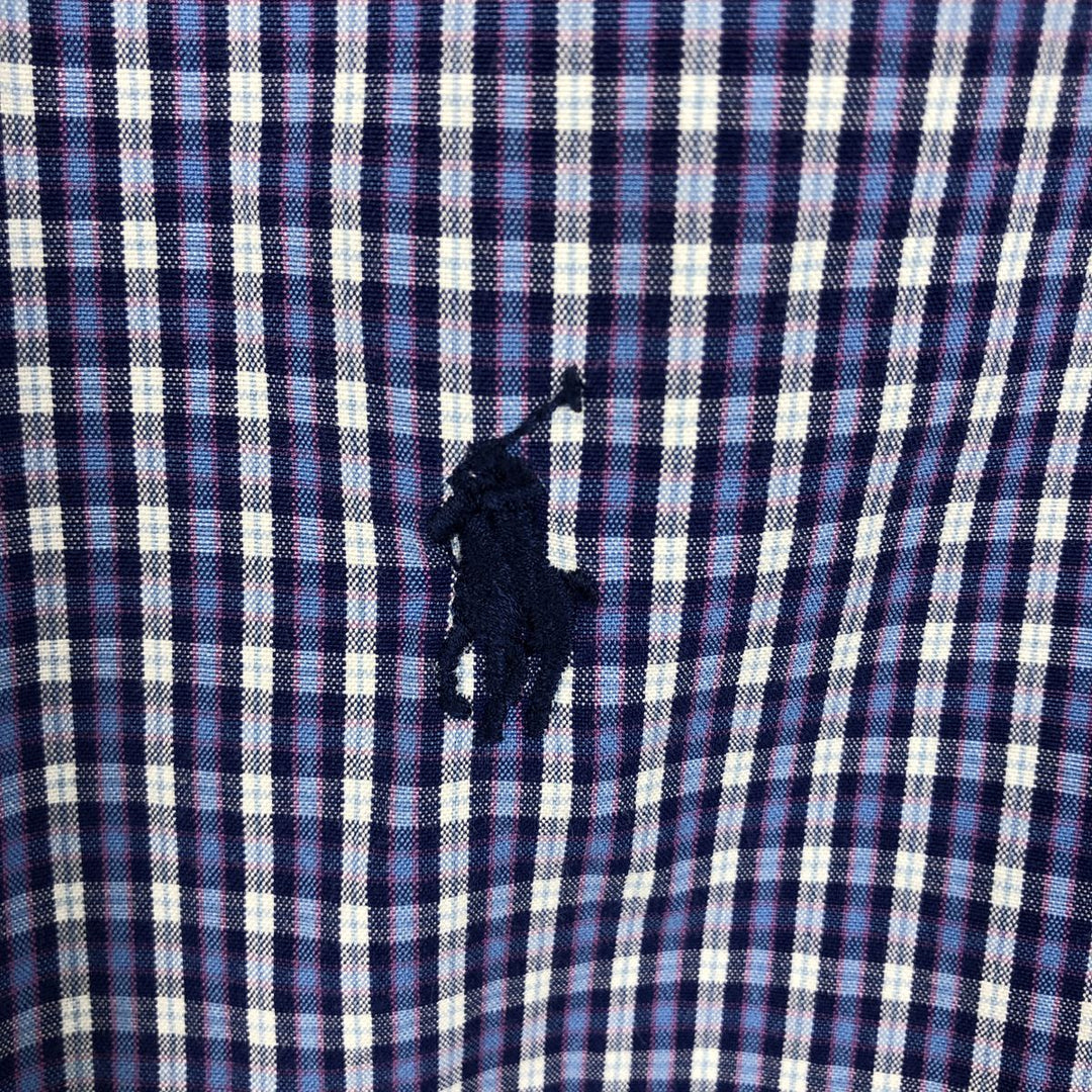 Ralph Lauren BLAKE long sleeve button down check shirt, men's size L cotton blue type Vintage Second Hand