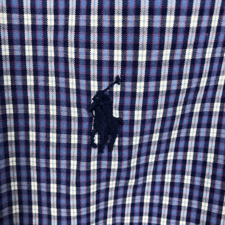 Ralph Lauren BLAKE long sleeve button down check shirt, men's size L cotton blue type Vintage Second Hand