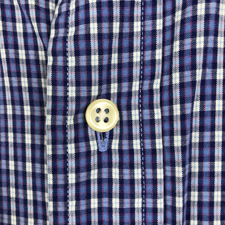 Ralph Lauren BLAKE long sleeve button down check shirt, men's size L cotton blue type Vintage Second Hand