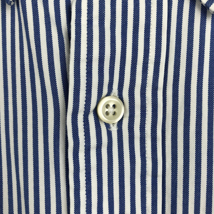 Ralph Lauren YARMOUTH Long Sleeve Button-Down Striped Shirt, Men's M Size cotton blue type Vintage Second Hand