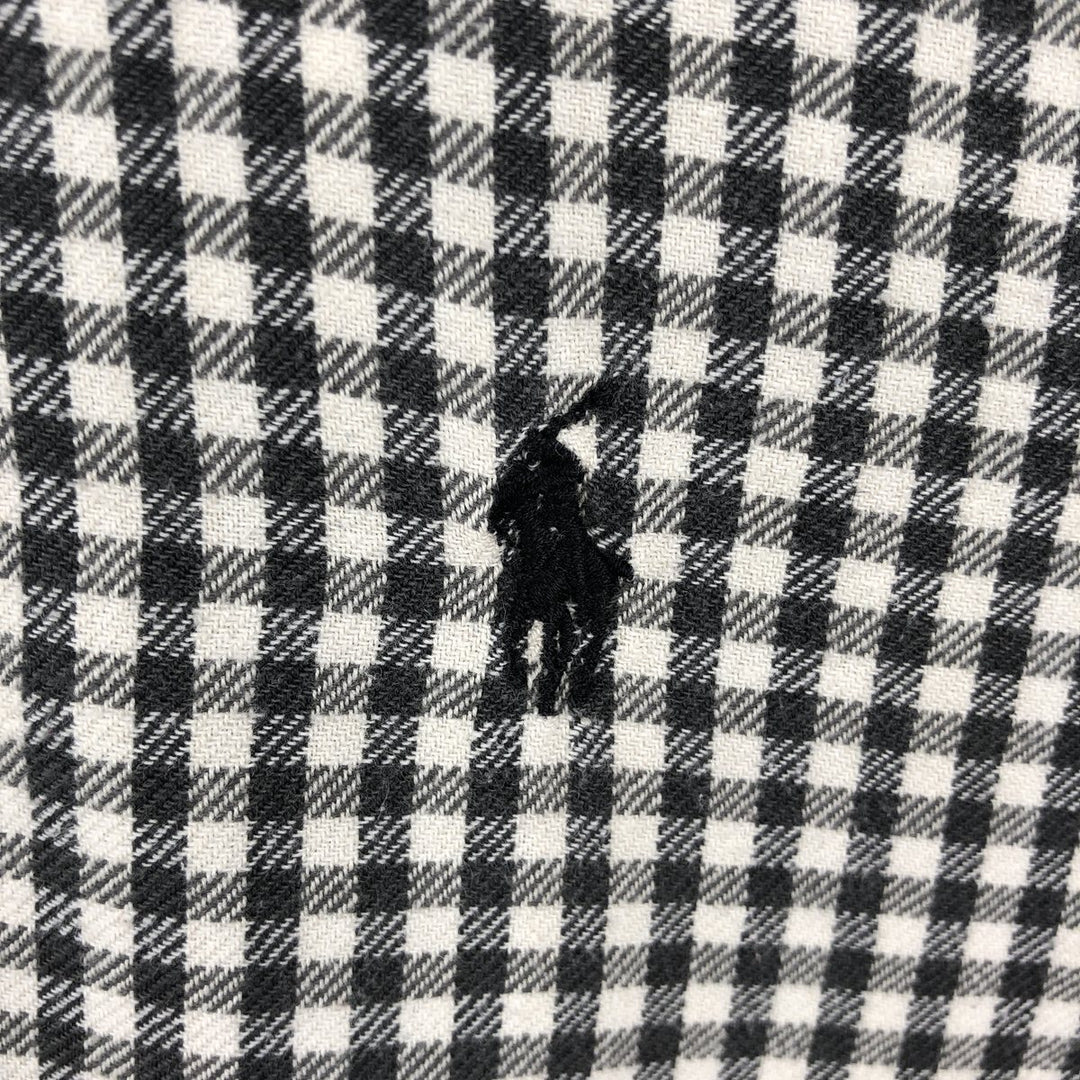 Ralph Lauren BLAIRE gingham check long-sleeve button-down check shirt, men's size XL cotton black type Vintage Second Hand