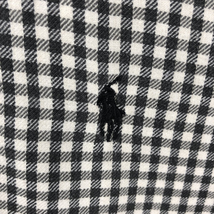 Ralph Lauren BLAIRE gingham check long-sleeve button-down check shirt, men's size XL cotton black type Vintage Second Hand