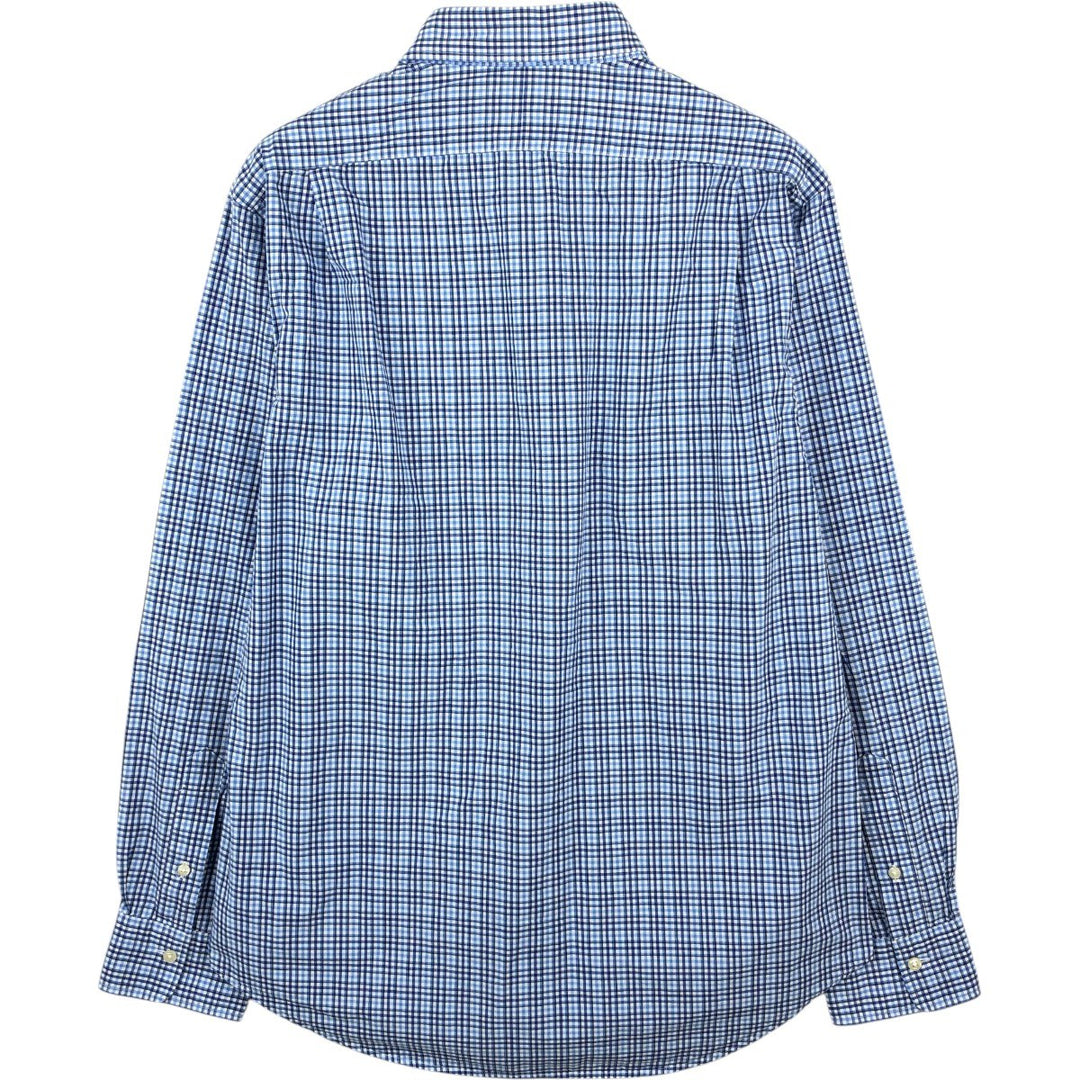 Ralph Lauren POLO RALPH LAUREN Slim Fit Long-Sleeve Cotton Check Shirt, Men's Size L (approx.) cotton blue type Vintage Second Hand