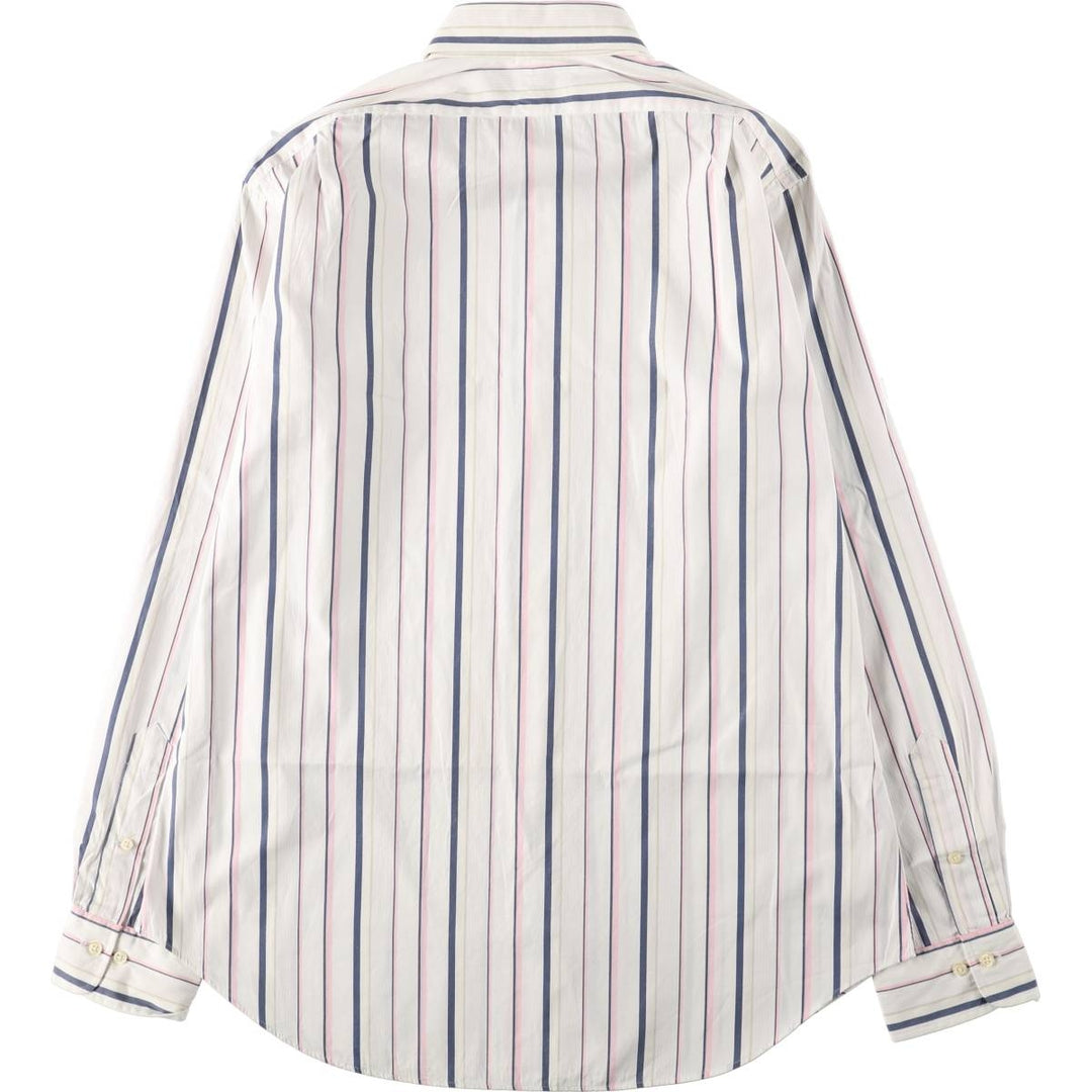 Ralph Lauren POLO by Ralph Lauren REGENT CLASSIC FIT Multi-stripe Long-Sleeve Cotton Stripe Shirt, Men's Size L (approx.) cotton white type Vintage Second Hand