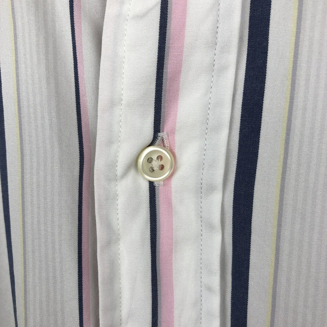 Ralph Lauren POLO by Ralph Lauren REGENT CLASSIC FIT Multi-stripe Long-Sleeve Cotton Stripe Shirt, Men's Size L (approx.) cotton white type Vintage Second Hand