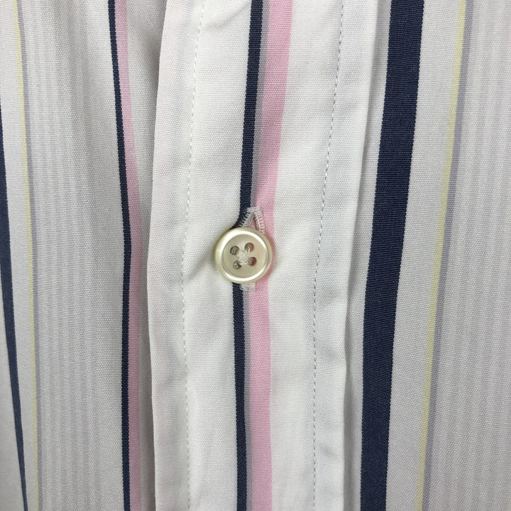 Ralph Lauren POLO by Ralph Lauren REGENT CLASSIC FIT Multi-stripe Long-Sleeve Cotton Stripe Shirt, Men's Size L (approx.) cotton white type Vintage Second Hand