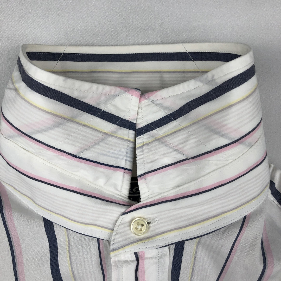 Ralph Lauren POLO by Ralph Lauren REGENT CLASSIC FIT Multi-stripe Long-Sleeve Cotton Stripe Shirt, Men's Size L (approx.) cotton white type Vintage Second Hand