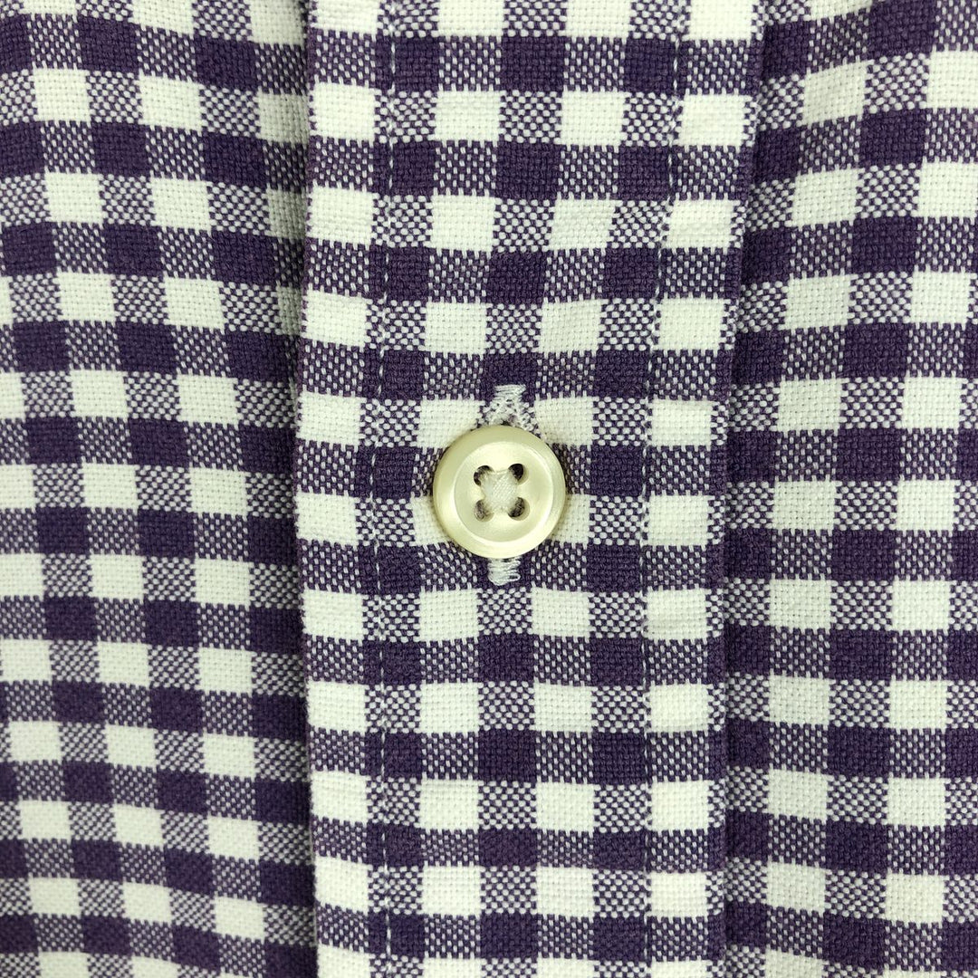 Ralph Lauren POLO RALPH LAUREN Gingham check long sleeve button down check shirt Men's L size cotton purple type Vintage Second Hand