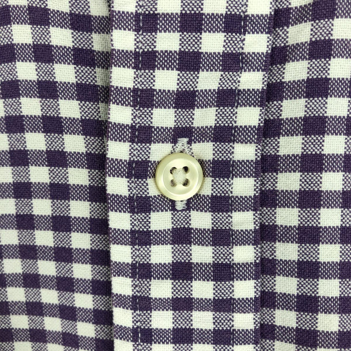Ralph Lauren POLO RALPH LAUREN Gingham check long sleeve button down check shirt Men's L size cotton purple type Vintage Second Hand