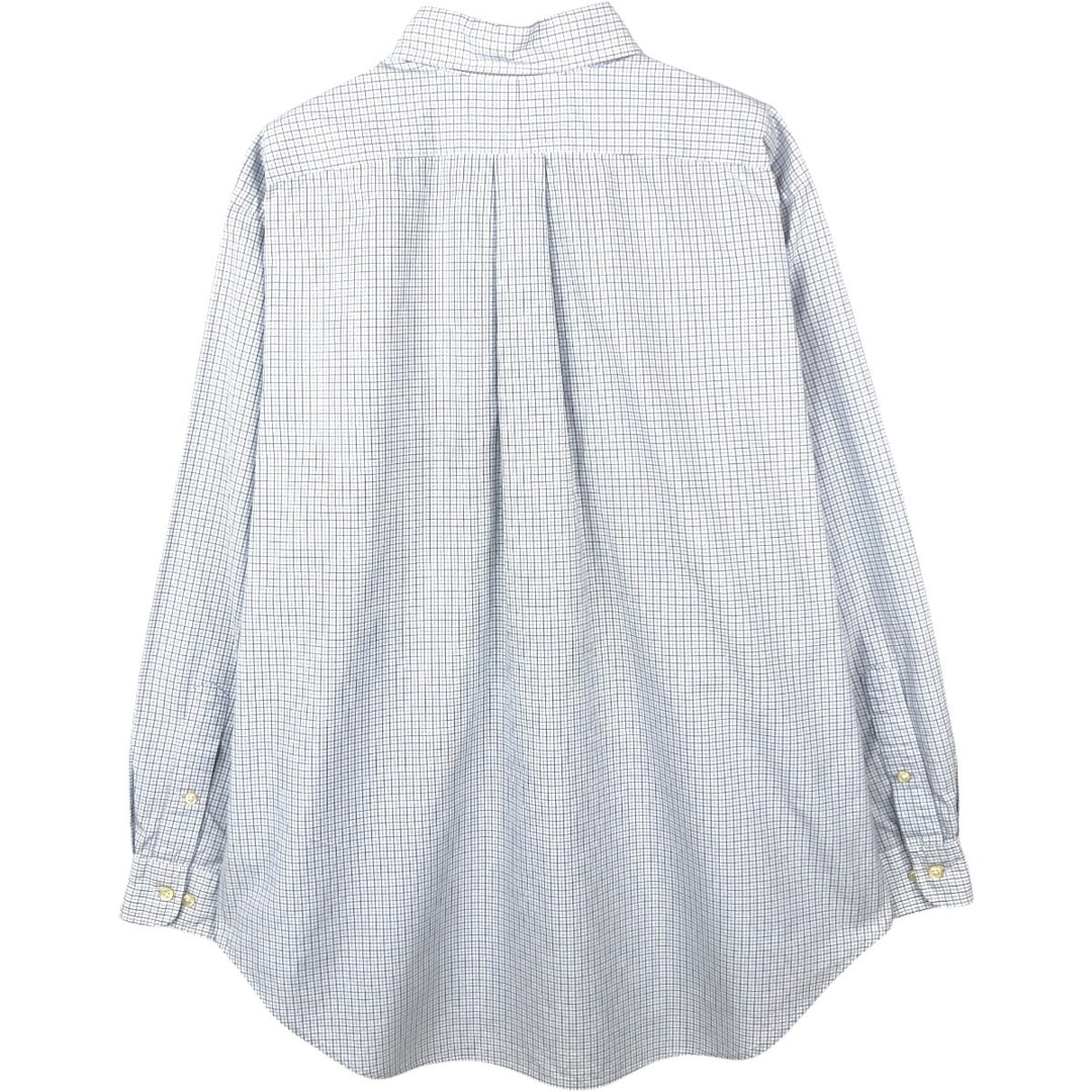 Ralph Lauren Classic Fit Long Sleeve Button Down Check Shirt Men's Size L cotton white type Vintage Second Hand