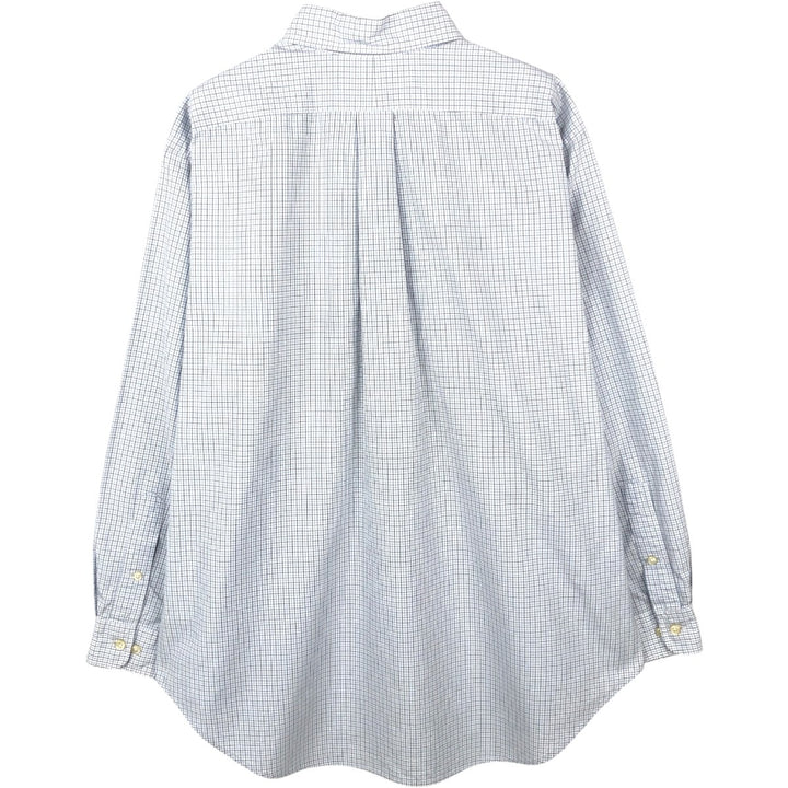 Ralph Lauren Classic Fit Long Sleeve Button Down Check Shirt Men's Size L cotton white type Vintage Second Hand