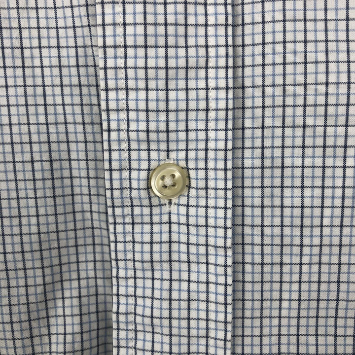 Ralph Lauren Classic Fit Long Sleeve Button Down Check Shirt Men's Size L cotton white type Vintage Second Hand