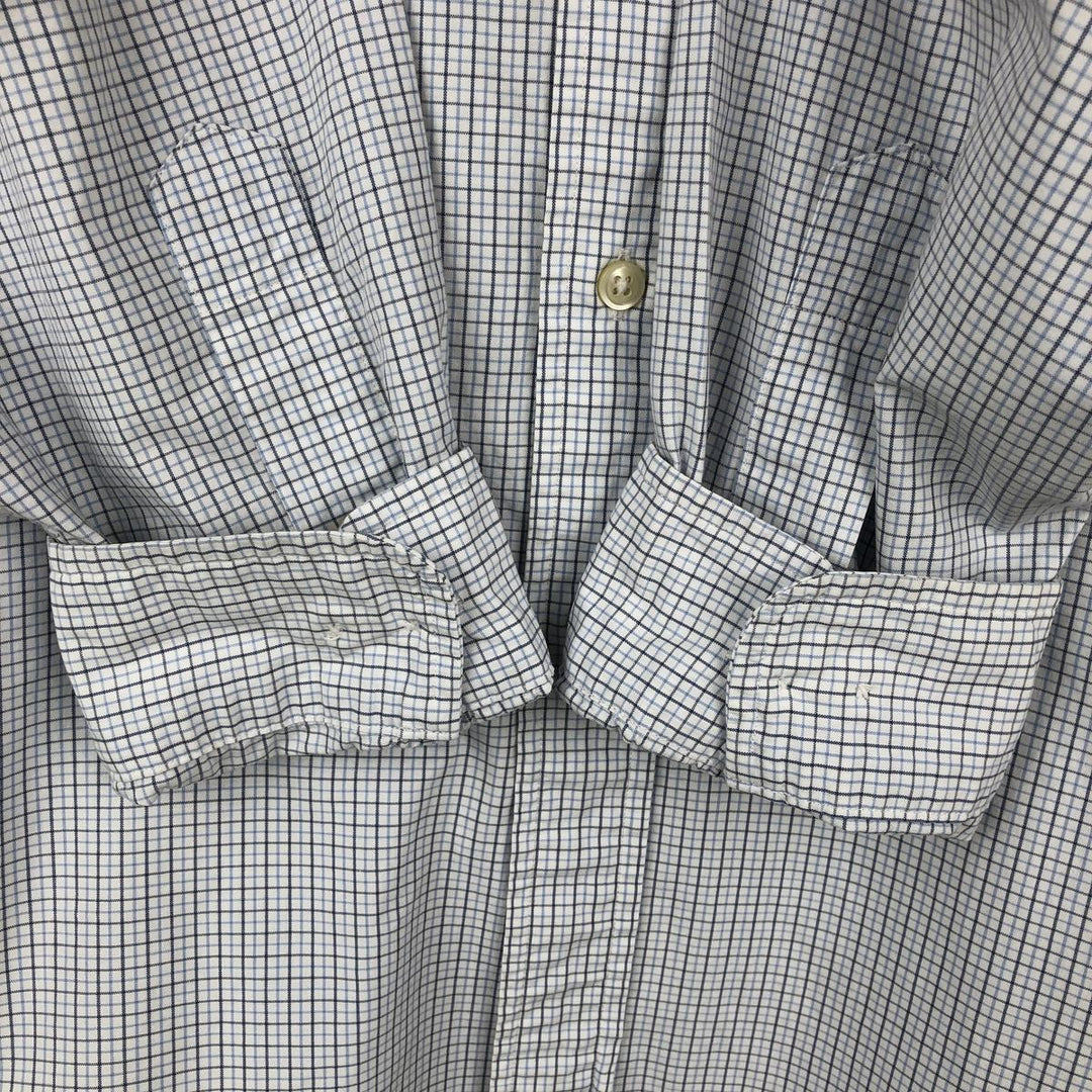 Ralph Lauren Classic Fit Long Sleeve Button Down Check Shirt Men's Size L cotton white type Vintage Second Hand