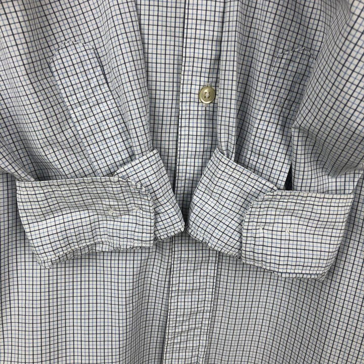 Ralph Lauren Classic Fit Long Sleeve Button Down Check Shirt Men's Size L cotton white type Vintage Second Hand