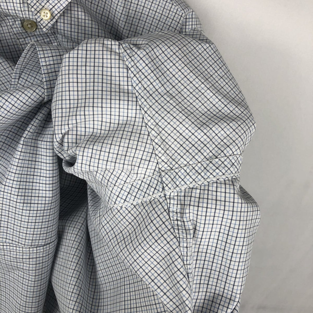 Ralph Lauren Classic Fit Long Sleeve Button Down Check Shirt Men's Size L cotton white type Vintage Second Hand
