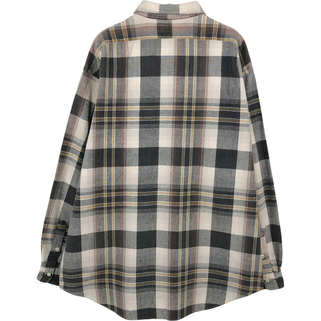 Ralph Lauren POLO by Ralph Lauren LOWELL SPORT Long-Sleeve Flannel Check Shirt, Men's Size XL (approx.) cotton brown type Vintage Second Hand
