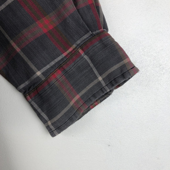 Ralph Lauren long sleeve button down check shirt, men's XL size cotton Charcoal Vintage Second Hand