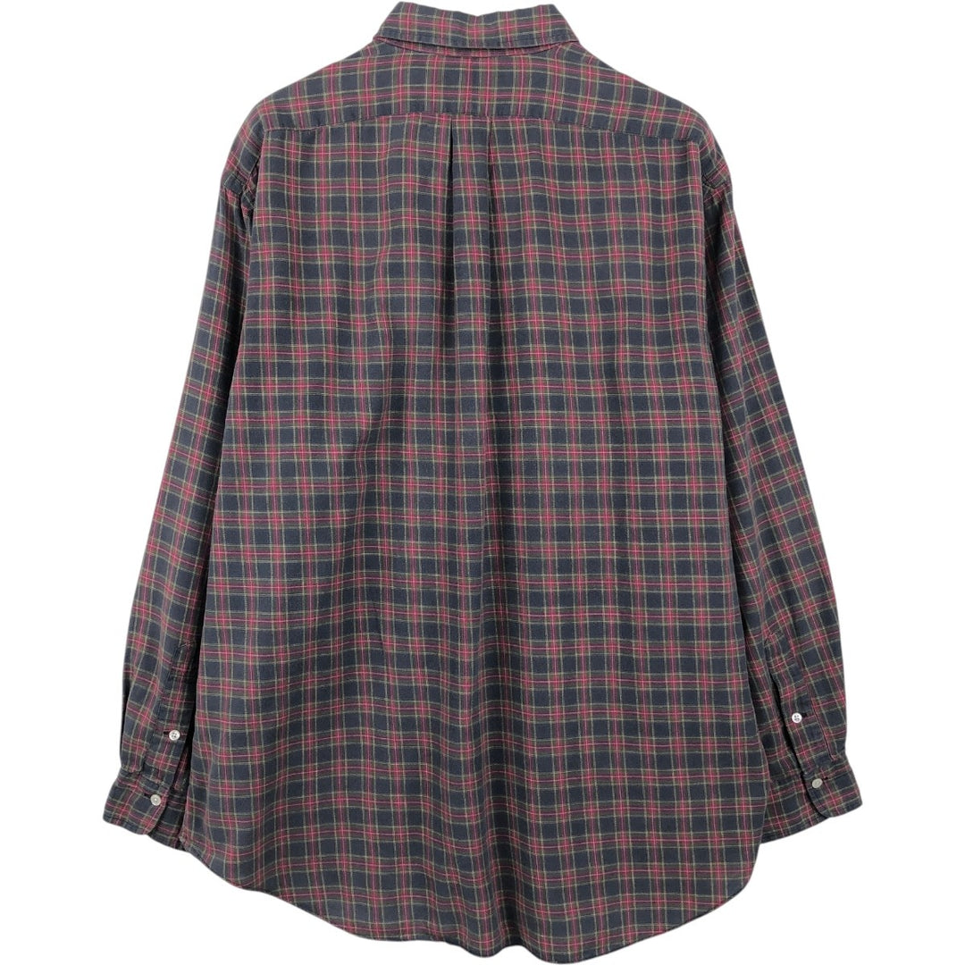Ralph Lauren long sleeve button down check shirt, men's XL size cotton red type Vintage Second Hand