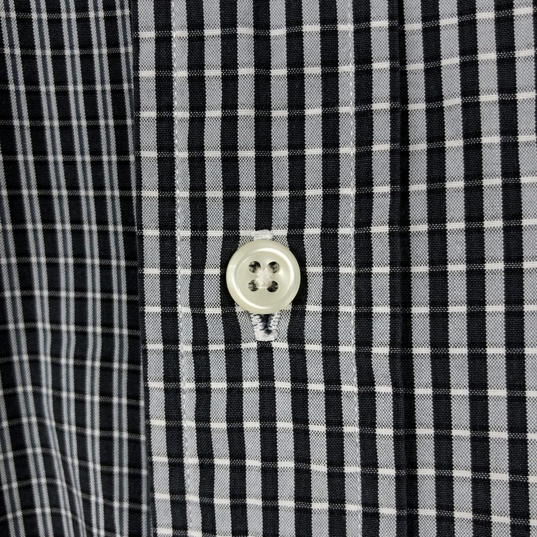 Ralph Lauren CLASSIC FIT Crazy Pattern Long Sleeve Button-Down Check Shirt, Men's Size XL (approx.) cotton gray type Vintage Second Hand