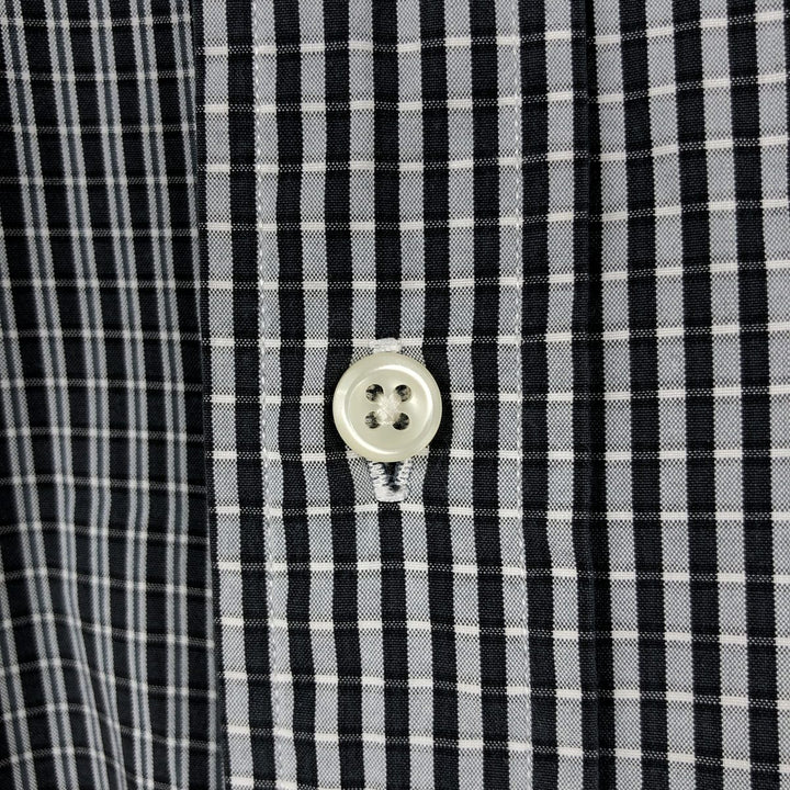 Ralph Lauren CLASSIC FIT Crazy Pattern Long Sleeve Button-Down Check Shirt, Men's Size XL (approx.) cotton gray type Vintage Second Hand