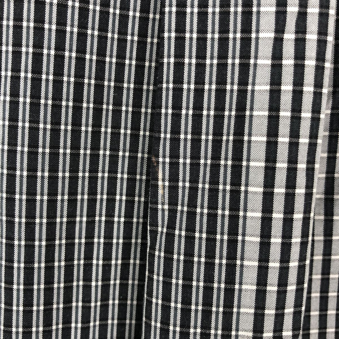 Ralph Lauren CLASSIC FIT Crazy Pattern Long Sleeve Button-Down Check Shirt, Men's Size XL (approx.) cotton gray type Vintage Second Hand