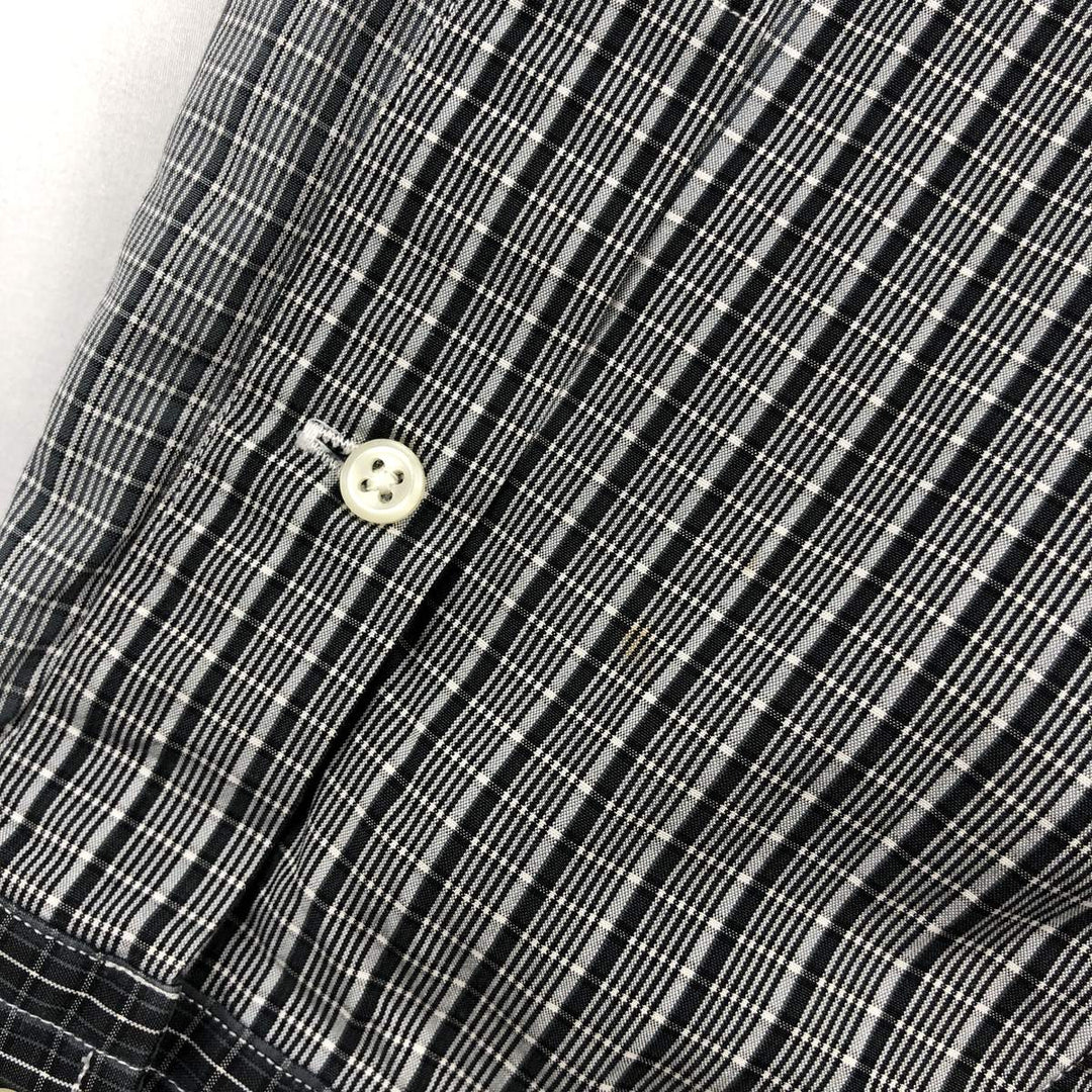 Ralph Lauren CLASSIC FIT Crazy Pattern Long Sleeve Button-Down Check Shirt, Men's Size XL (approx.) cotton gray type Vintage Second Hand