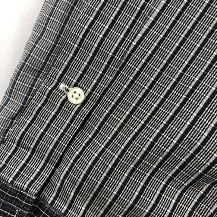 Ralph Lauren CLASSIC FIT Crazy Pattern Long Sleeve Button-Down Check Shirt, Men's Size XL (approx.) cotton gray type Vintage Second Hand