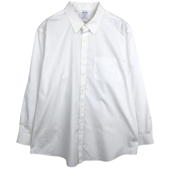 Brooks Brothers 1818 REGENT FIT Long-Sleeve Cotton Shirt, Men's Size XXL (approx.) cotton white type Vintage Second Hand