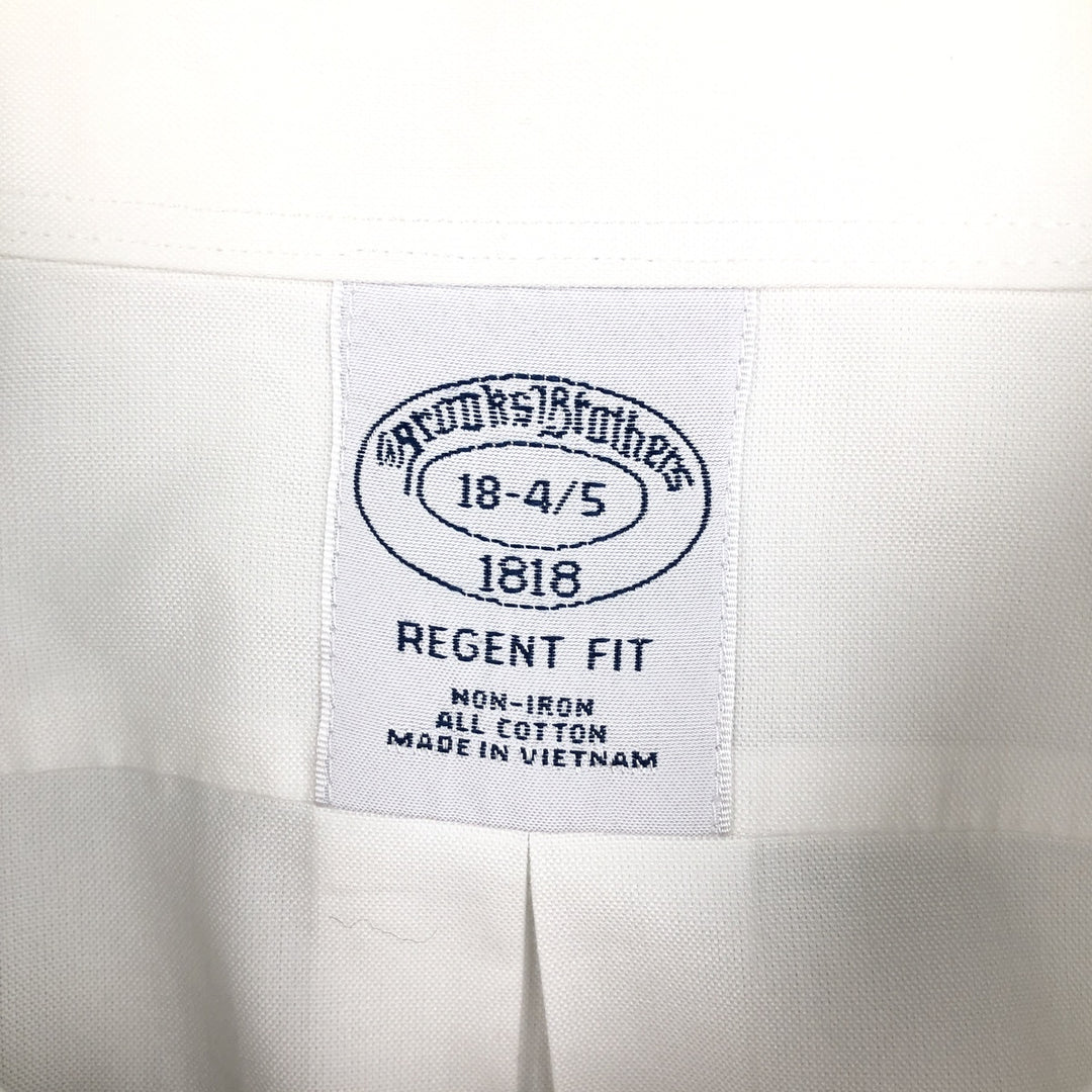 Brooks Brothers 1818 REGENT FIT Long-Sleeve Cotton Shirt, Men's Size XXL (approx.) cotton white type Vintage Second Hand