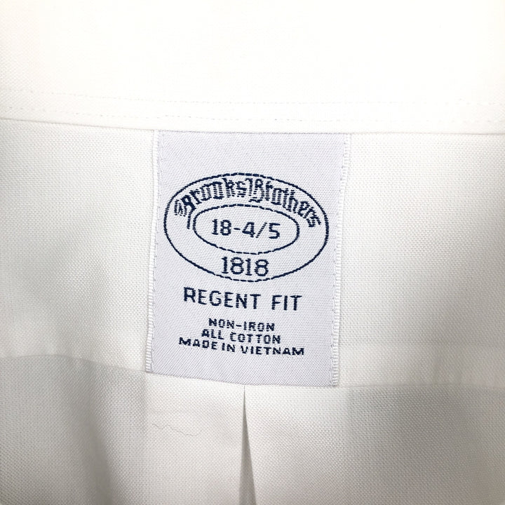 Brooks Brothers 1818 REGENT FIT Long-Sleeve Cotton Shirt, Men's Size XXL (approx.) cotton white type Vintage Second Hand