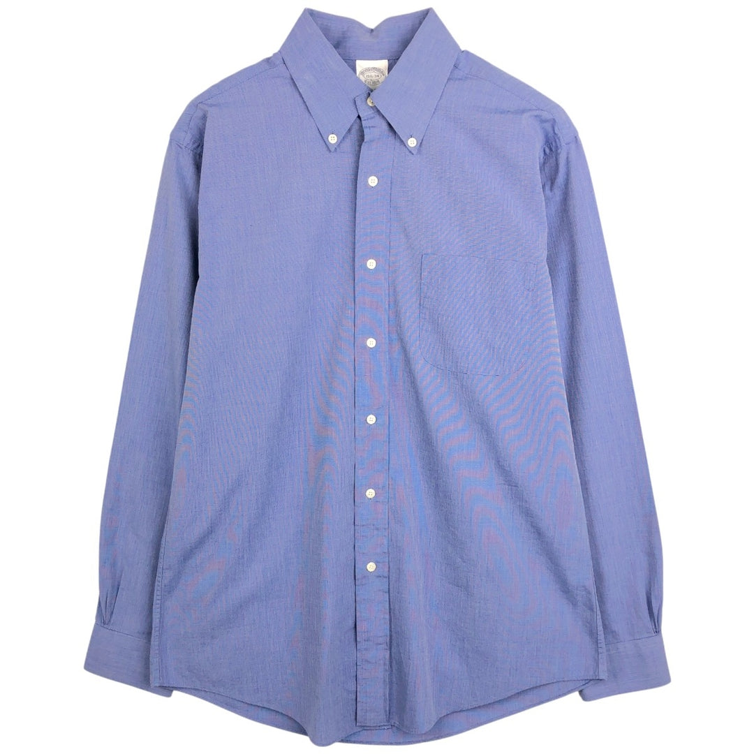 Brooks Brothers Est.1818 Slim Fit Long-Sleeve Button-Down Shirt, Men's Size M (approx.) Supima Cotton navy blue type Vintage Second Hand